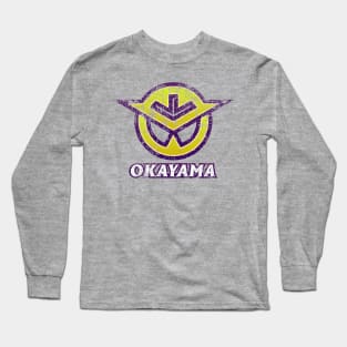 Okayama Prefecture Japanese Symbol Distressed Long Sleeve T-Shirt